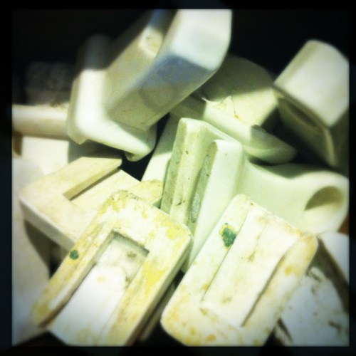 Vintage / Antique Porcelain Bathroom Hardware at What Cheer (Photo by Kim O'Brien)