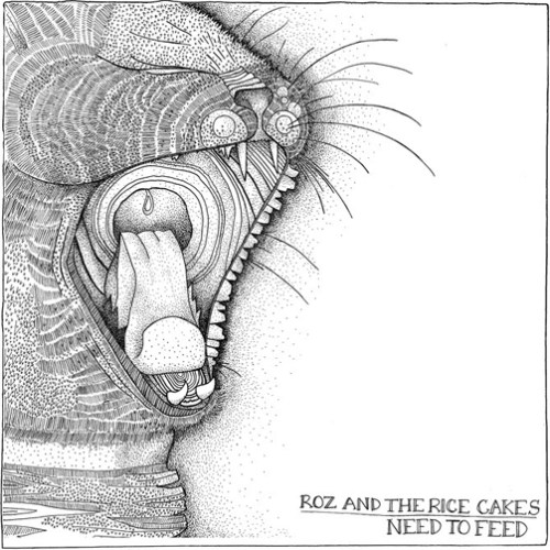 Roz And The Rice Cakes Need To Feed LP Album Cover with Cat Illustration
