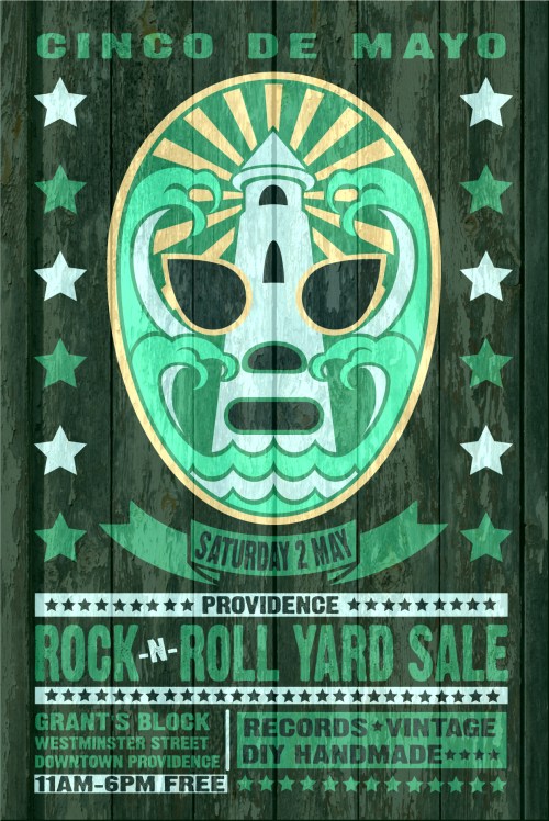 2015 CINCO DE MAYO RRYS PROVIDENCE ROCK AND ROLL YARD SALE POSTER 5.2.15