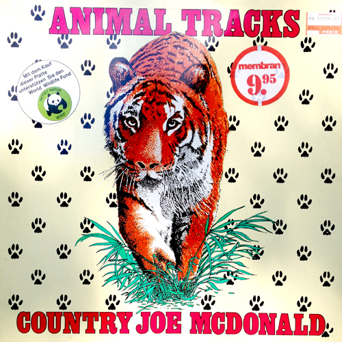 Country Joe McDonald Animal Tracks LP Cover Art with Tiger Cat