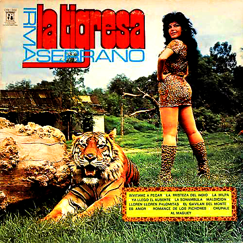 irma serrano la tigressa lp record album cover with tiger cat artwork