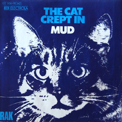 the cat crept in mud 45rpm picture sleeve record cover with cat artwork