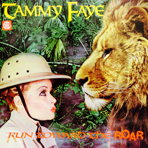 tammy faye bakker run toward the roar ptl club vinyl record album with girl and cat lion cover art