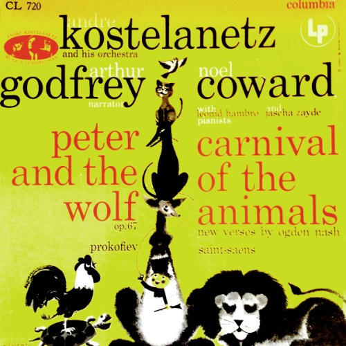 kostelanetz godfrey coward carnival of the animals vinyl record album with lion cat cover art