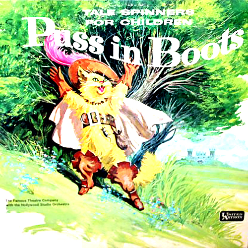puss in boots tale spinners for children lp vinyl record album with cat cover artwork