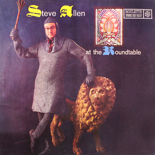 steve allen at the roundtable lp record album with cat lion cover artwork