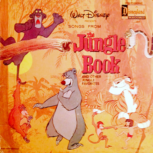 walt disney presents songs from the jungle book vinyl lp record with tiger panther cat cover artwork