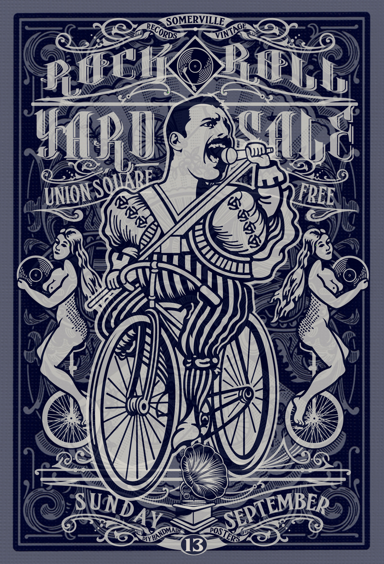 SUNDAY 9.13.15 SOMERVILLE ROCK AND ROLL YARD SALE POSTER IMAGE