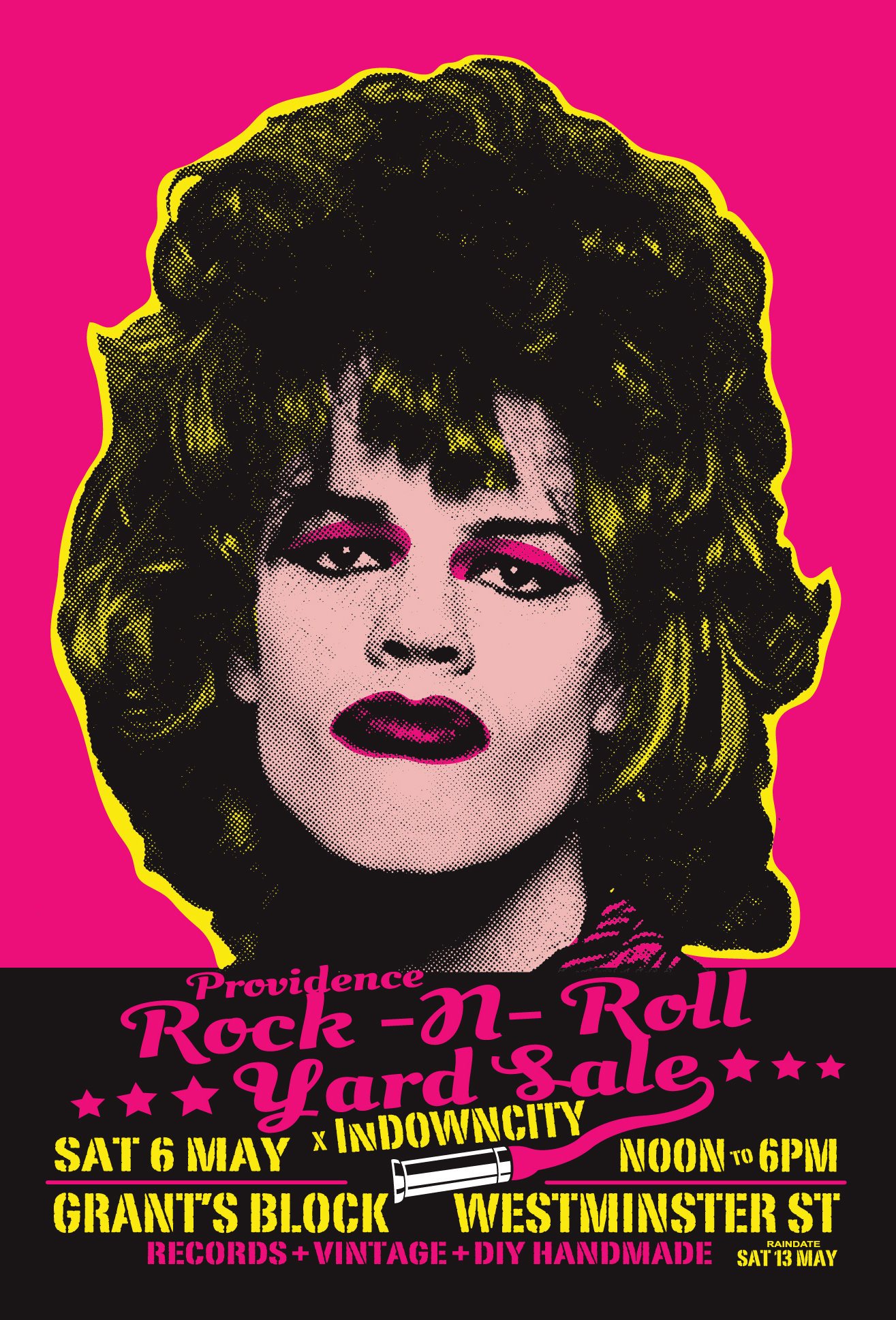 providence rock and roll yard sale x indowncity saturday 6 may 2023 records vintage DIY handmade